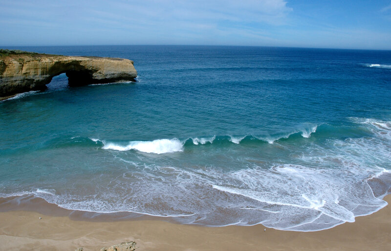 beach with natural arch