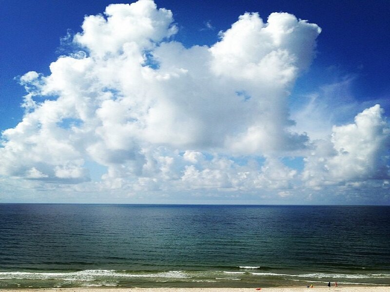 Beach with Ocean and Clouds