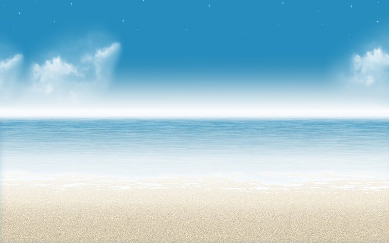 Beach with Ocean and Sky — Blue