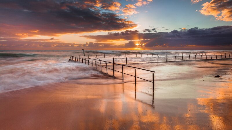 Beach with Ocean Fence