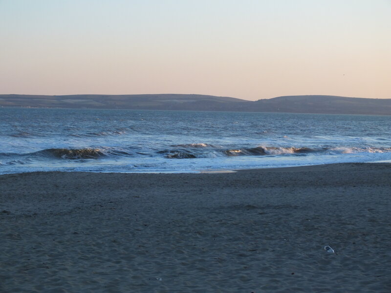 Beach with Ocean Waves — Blue, Calm, Sunset