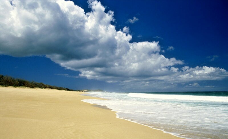 Beach with Ocean Waves — Blue, Dramatic, Afternoon, Photograph, Sand, Clouds