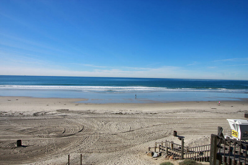 Beach with Ocean Waves — Blue, Serene, Afternoon, Photograph
