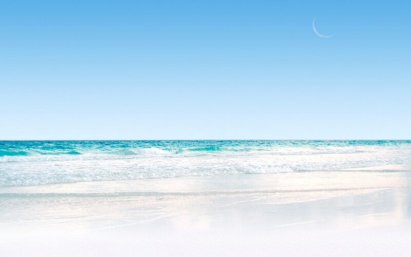 Beach with Ocean Waves — Blue, Serene, Morning