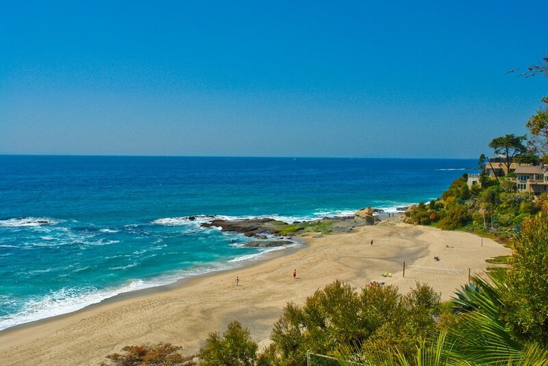 Beach with Ocean Waves — Blue