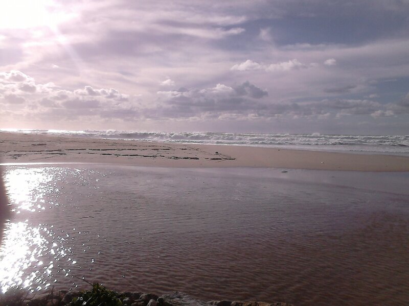Beach with Ocean Waves — Gray, Calm
