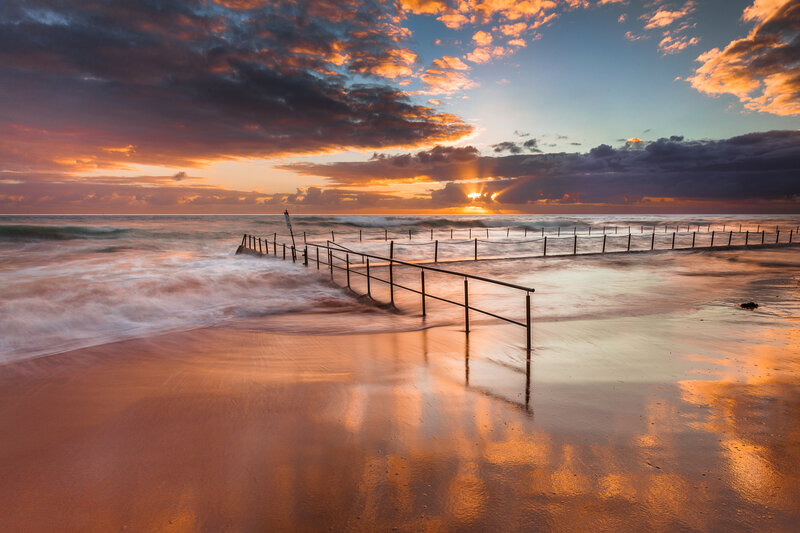 Beach with Ocean Waves — Orange