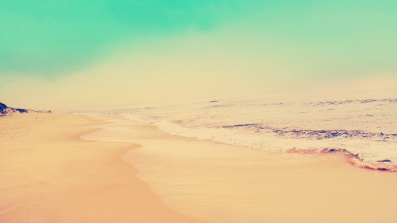 Beach with Ocean Waves — Teal