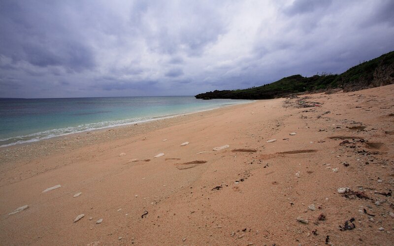 beach with overcast sky