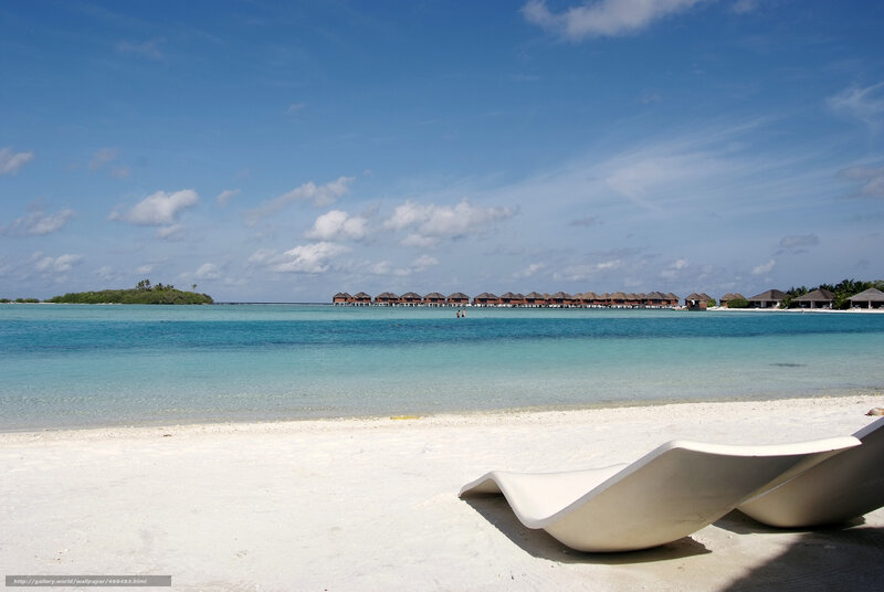 Beach with overwater bungalows