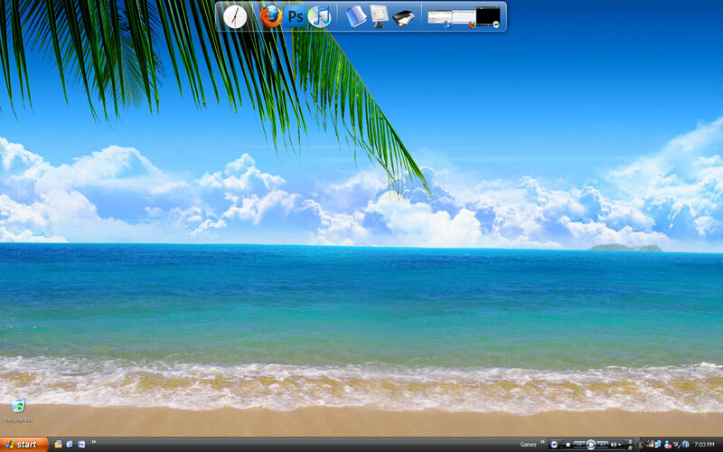 Beach with Palm Frond