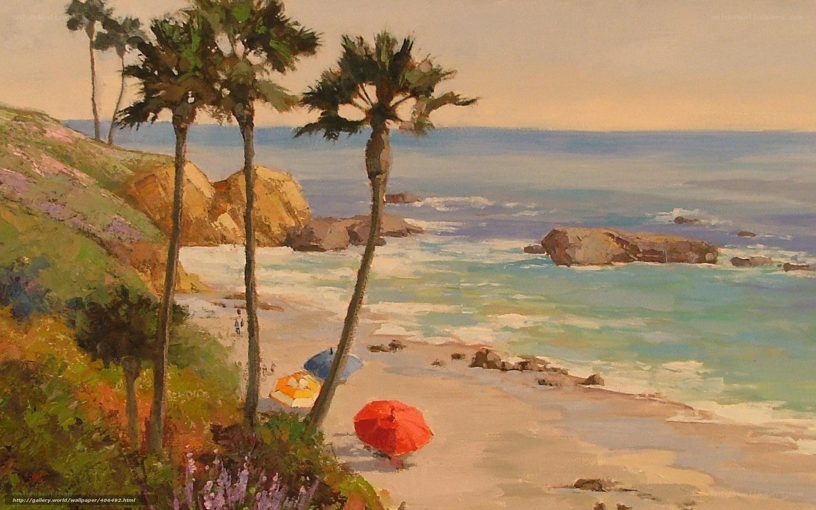 Beach with palm trees