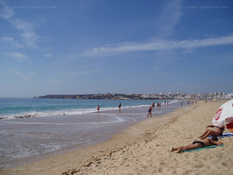 Beach with people and ocean