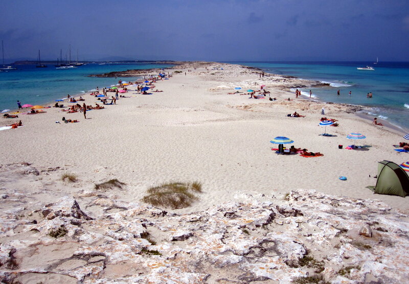 Beach with People — White
