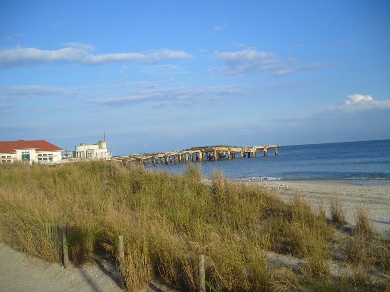 Beach with Pier and Building
