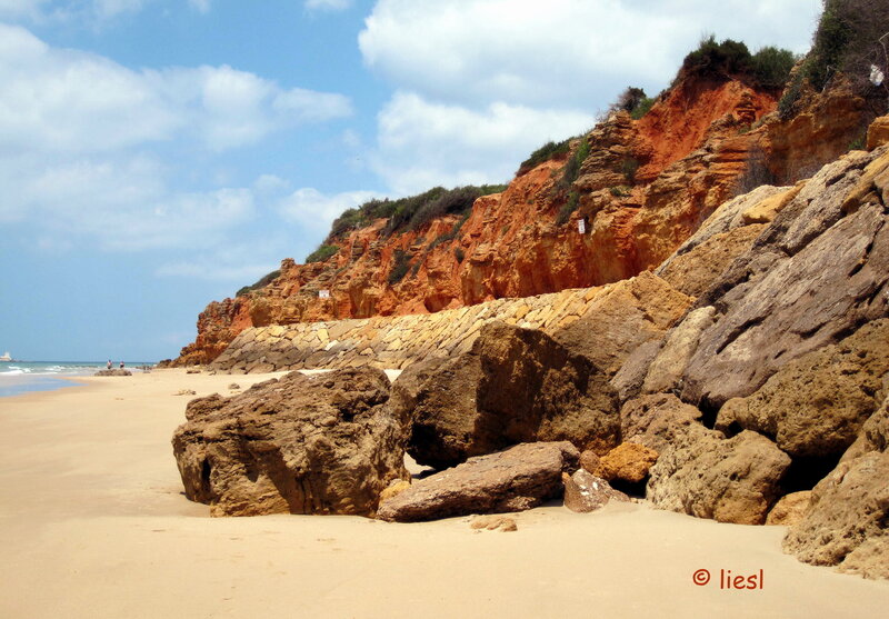 Beach with Red Cliffs — Blue