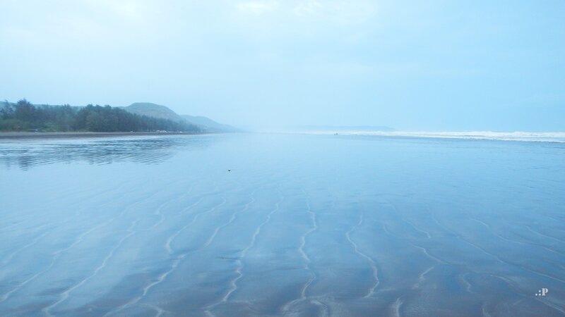 beach with rippled sand