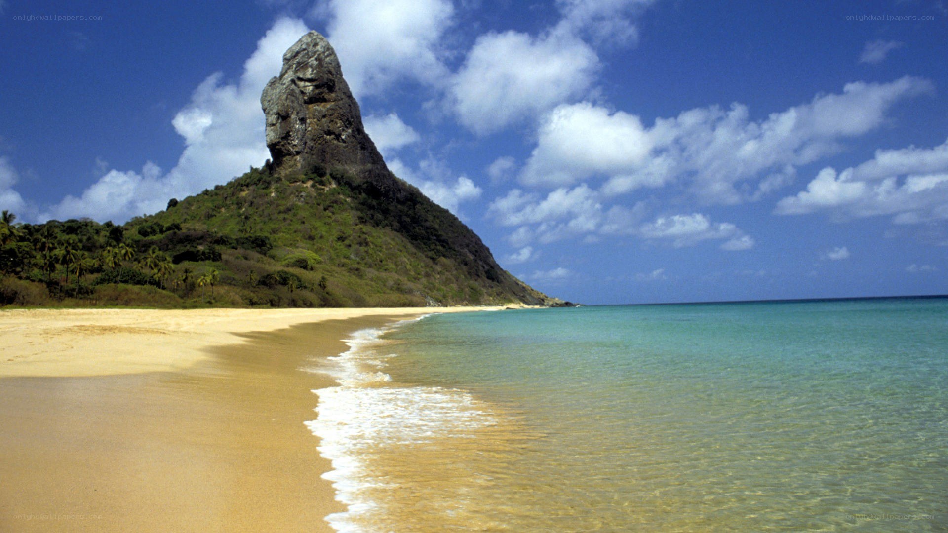 Beach with rock formation