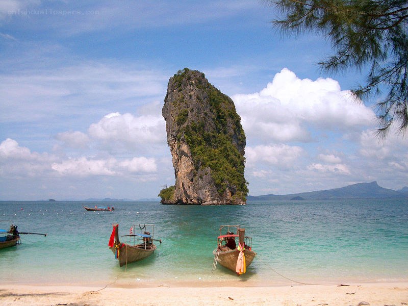 beach with rock formation