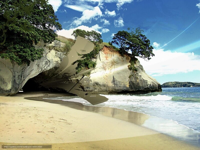 Beach with rock formation