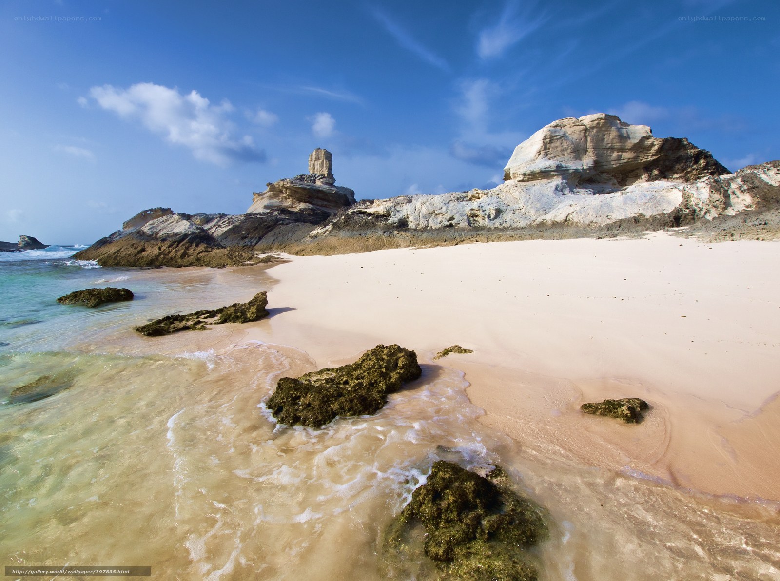 beach with rock formations