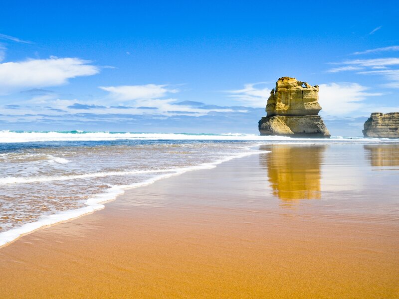 beach with rock formations
