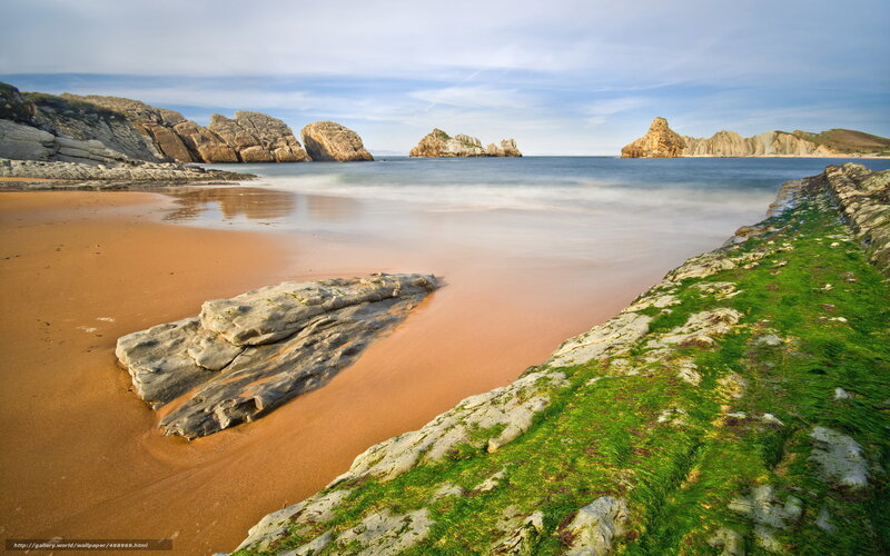 Beach with Rock Formations — Brown, Serene