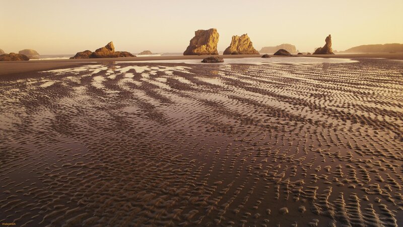 Beach with Rock Formations — Brown