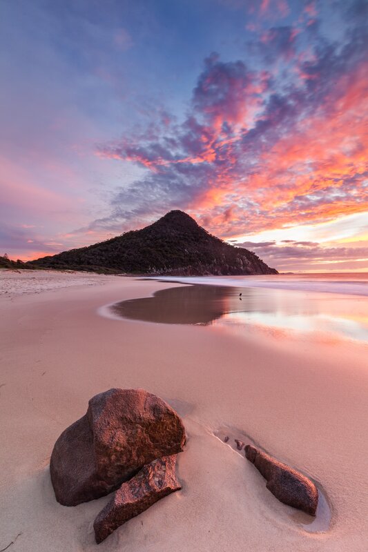Beach with Rock Formations — Pink