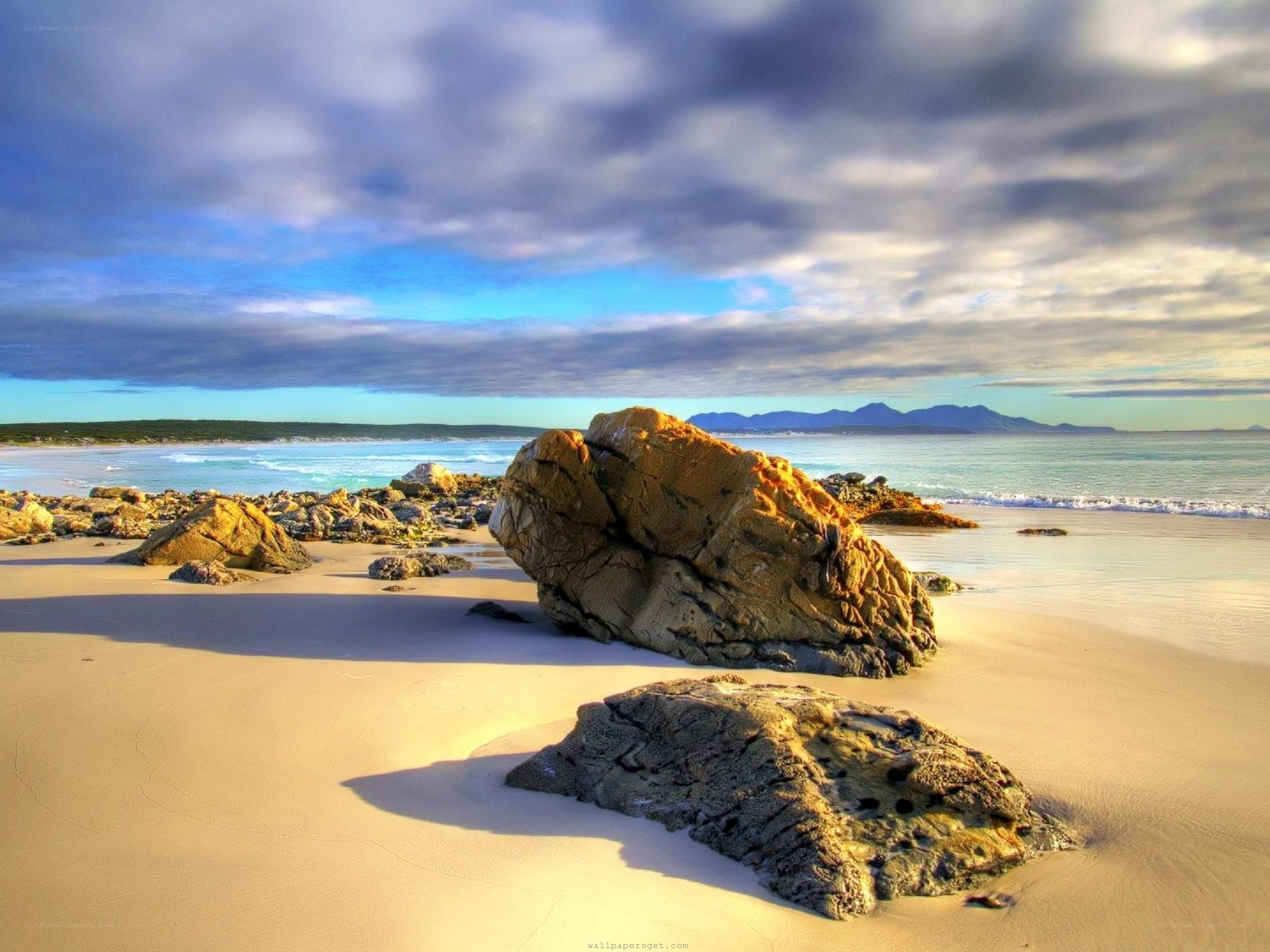 Beach with rocks and ocean