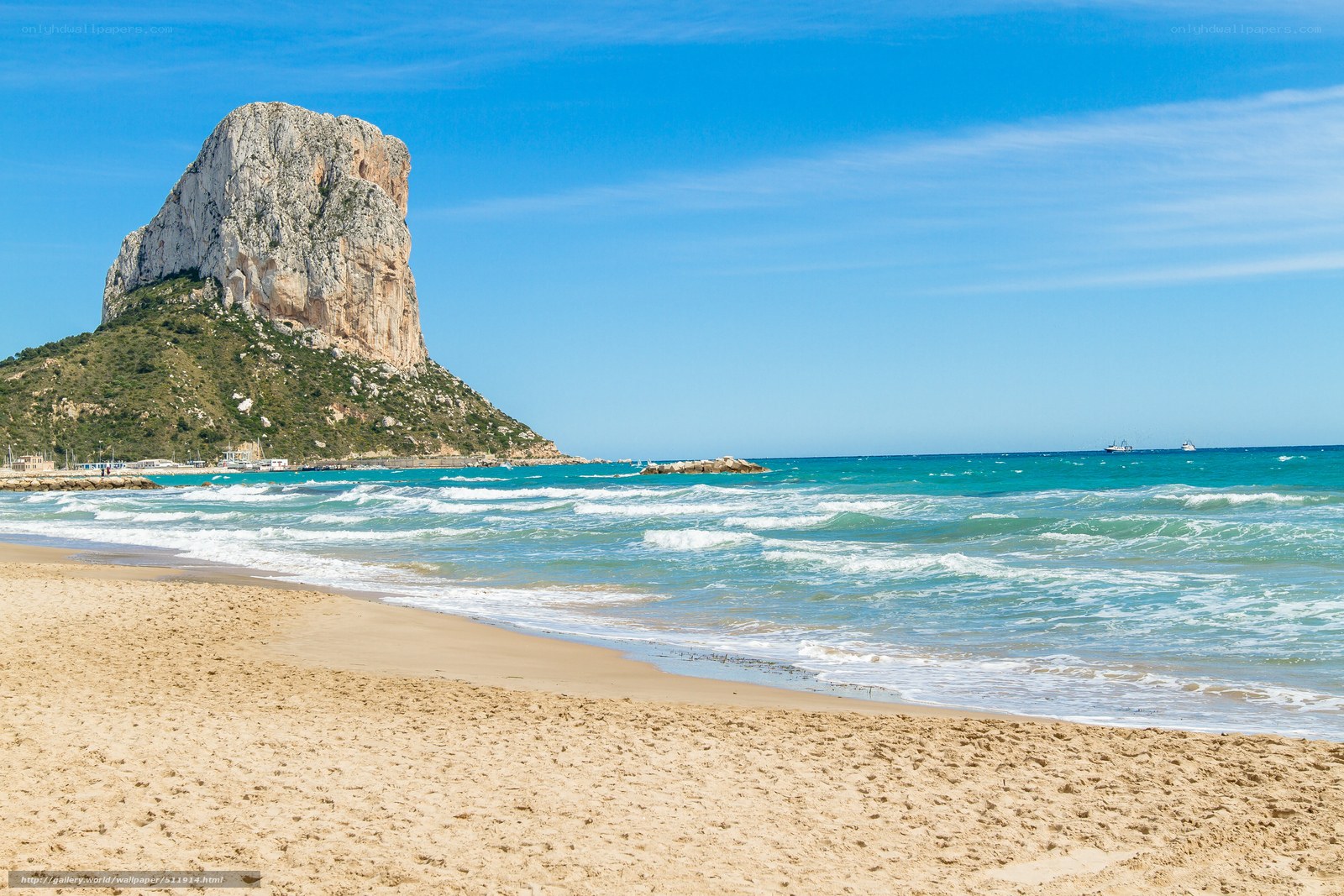 Beach with rocky cliff