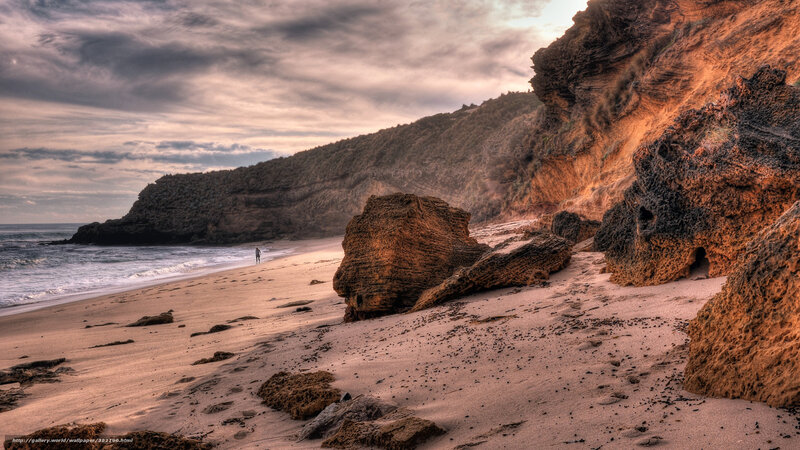 Beach with rocky cliffs