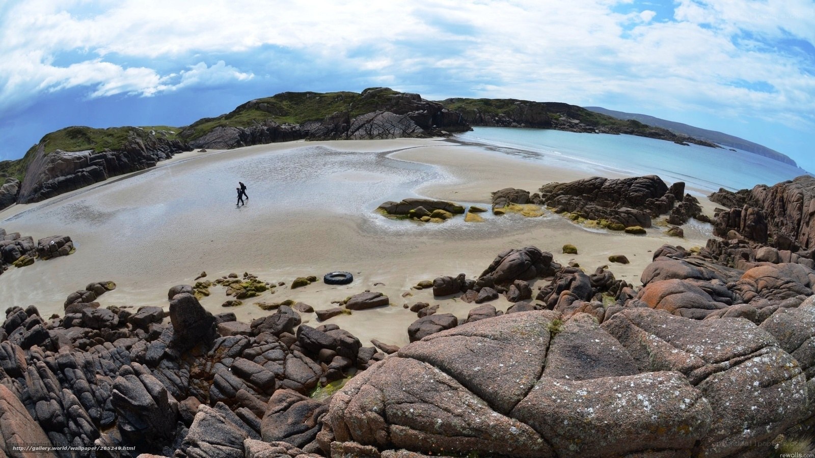beach with rocky coastline