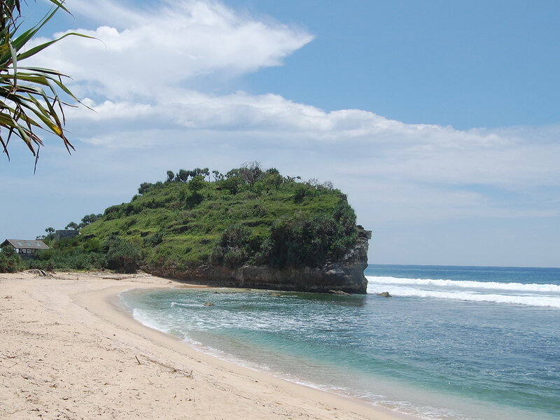 Beach with rocky island