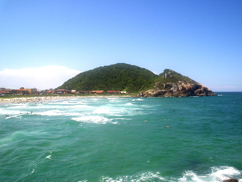 Beach with Rocky Island — Blue