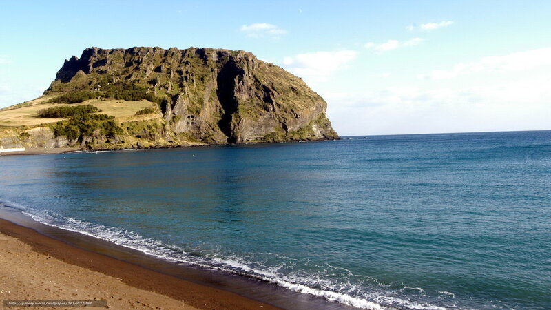 Beach with rocky island