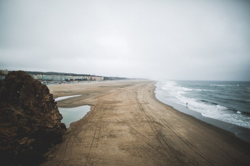 Beach with Rocky Outcrop — Gray