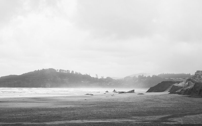 Beach with Rocky Outcrops — Black