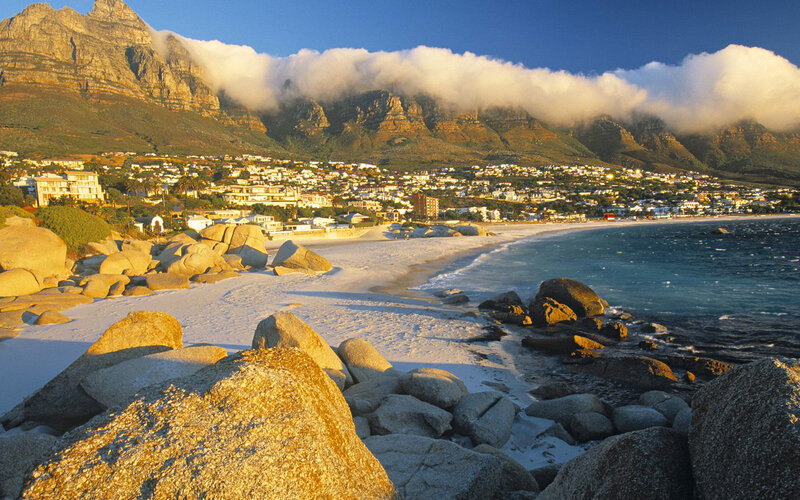 Beach with Rocky Shore — Blue, Serene, Sunrise