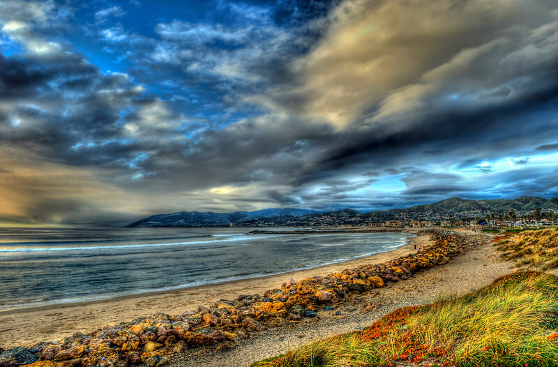 Beach with Rocky Shore — Blue