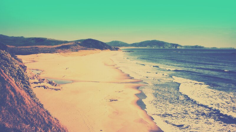 beach with rolling waves