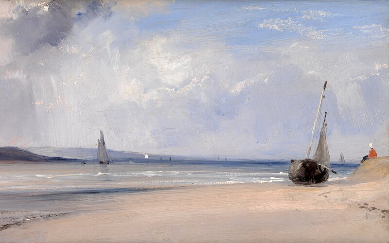 Beach with sailboats