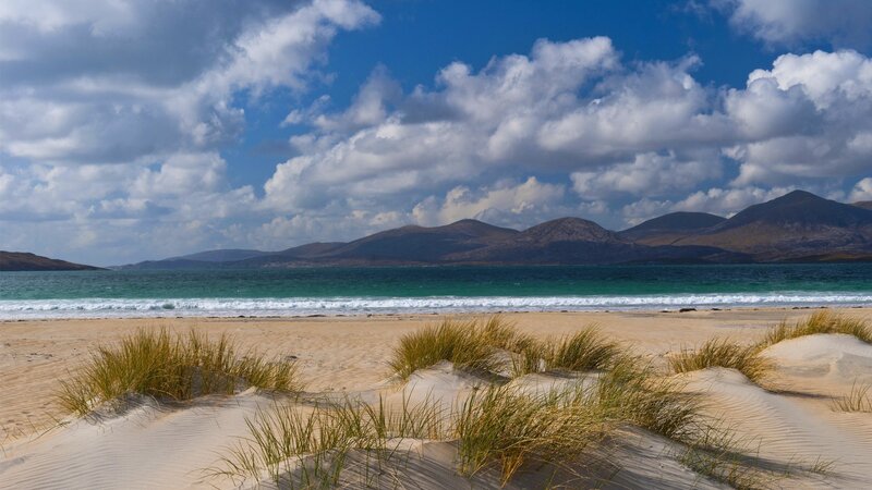 Beach with Sand Dunes — Blue, Serene, Afternoon