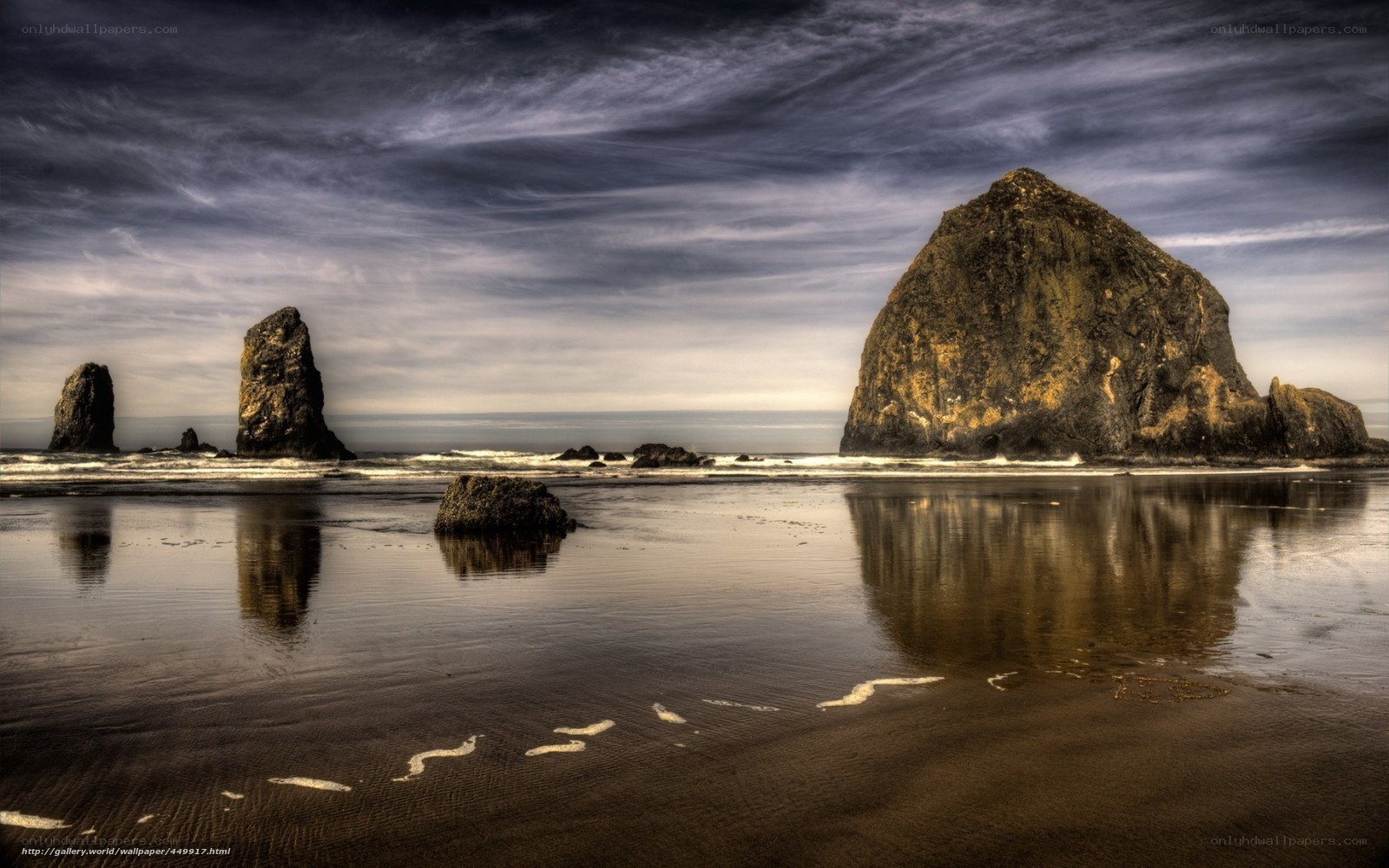 Beach with sea stacks