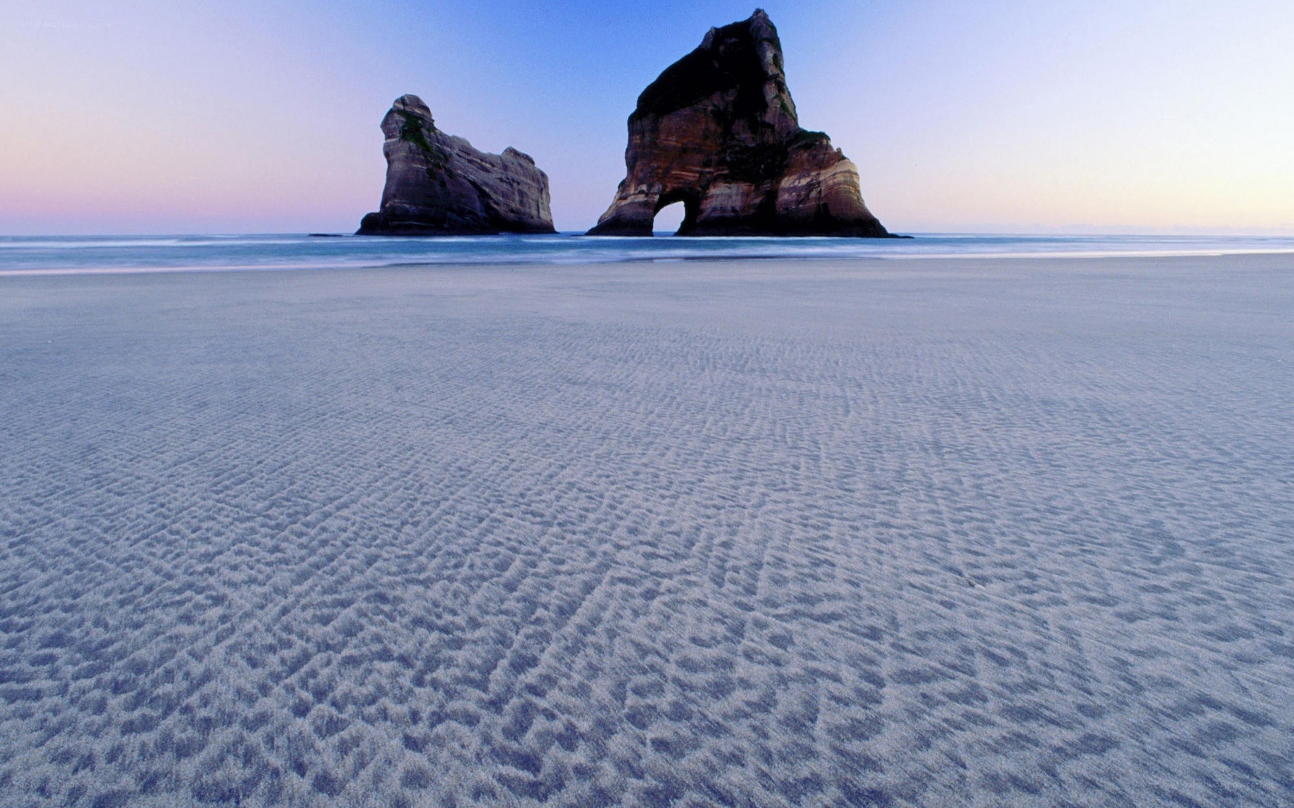 Beach with sea stacks at dawn