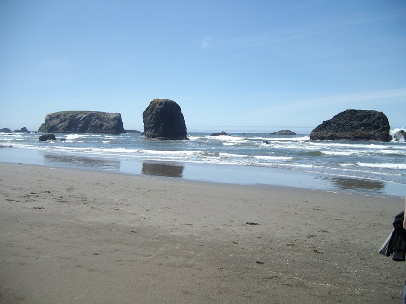 Beach with Sea Stacks — Blue, Calm