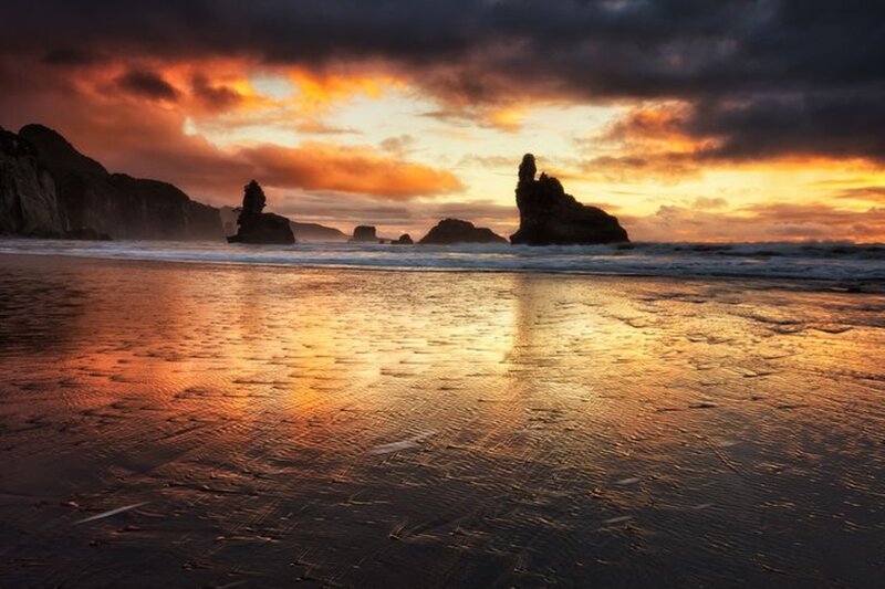 Beach with Sea Stacks — Orange