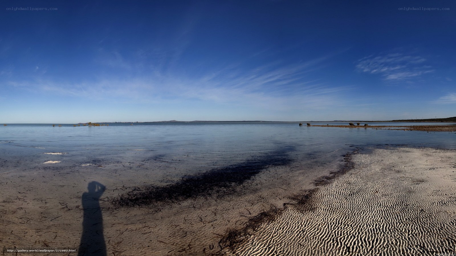 Beach with shadow and ripples