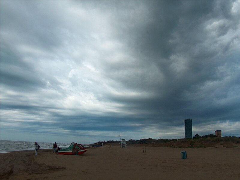 Beach with Storm Clouds — Gray, Dramatic, Afternoon