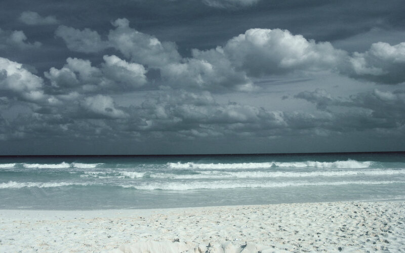 Beach with Storm Clouds — Gray